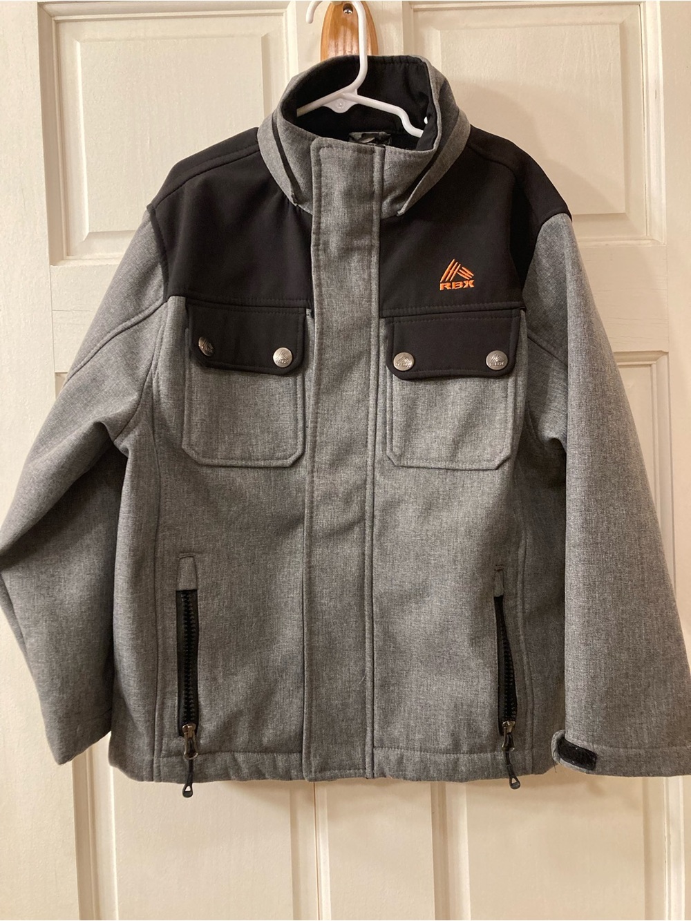 RBX Grey and Black Kids Jacket with Orange Logo